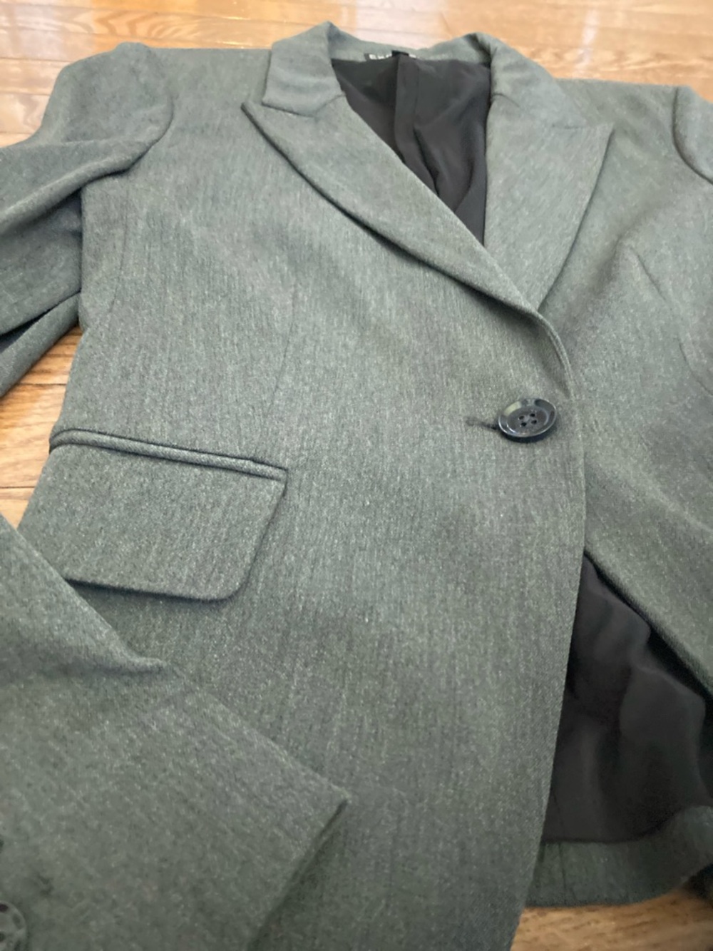 Express Gray Tailored Single-Button Blazer - Picture 3 of 11